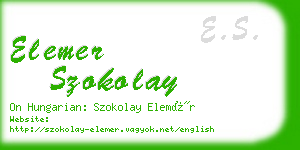 elemer szokolay business card